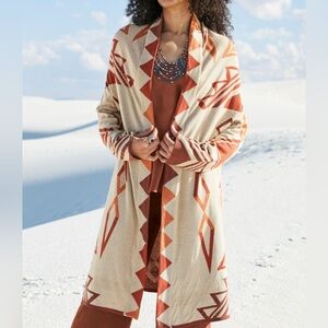 The Peruvian connection size m/l nahla cardigan 100% Pima cotton made in Peru